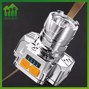 SWEET Đèn Pin LED Di Động Chống Nước Cho Cắm Trại, Sạc Lại Được Với Màn Hình Hiển Thị Năng Lượng