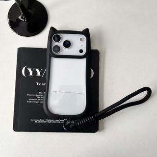 [Có dây buộc miễn phí] Vỏ tai mèo dễ thương Vỏ điện thoại cứng Acrylic trong suốt cho IPhone 17 16 15 14 13 12 11 Pro Max Plus Vỏ chống sốc