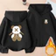 Trẻ em hoạt hình dễ thương Zip Áo Hoodie lông cừu có mũ trùm đầu Áo khoác hàng ngày ấm cúng