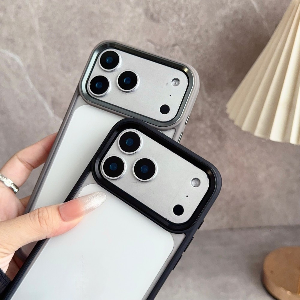 Ốp Điện Thoại TPU + Acrylic Làm Dày Cho iPhone 17 16 15 14 13 12 11 Pro Max Air Plus Có Khung Ống Kính Phần Cứng Vỏ Thời Trang Chống Rơi