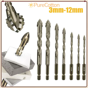 Bộ mũi khoan gạch bê tông 4/6 chiếc PURECOTTON0, răng cưa đa chức năng, độ cứng cao 4 lớp