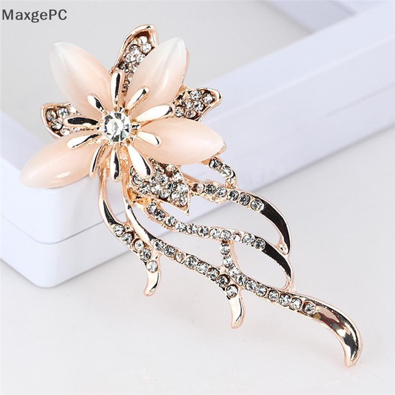 Cod Opal Hoa Trâm Rhinestone Pha Lê Trâm Pin Đám Cưới Đảng Phụ Nữ Đồ Trang Sức Mới