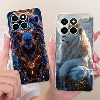 Dành Cho Honor X6c NIC-LX1 Mới Mát Họa Tiết Rồng Hổ Vỏ Điện Thoại HonorX6c X 6C 4G Silicon Mềm TPU