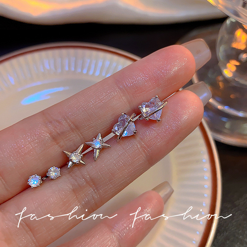 Bán chạy Thời Trang Phù Hợp Với Trái Tim Tình Yêu Zircon Bộ Bông Tai Nữ