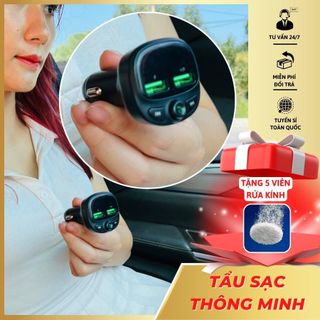 Tẩu sạc ô tô xe ô tô, xe tải bluetooth thông minh 5 tác dụng !