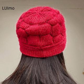 LUImo Mùa Đông Mũ Ấm Áp Mũ Dệt Kim Thời Trang Mẹ Bà Nón Sang Trọng Dày Lông Cừu Lót Ấm Áp Len Quà Tặng Giáng Sinh SBS