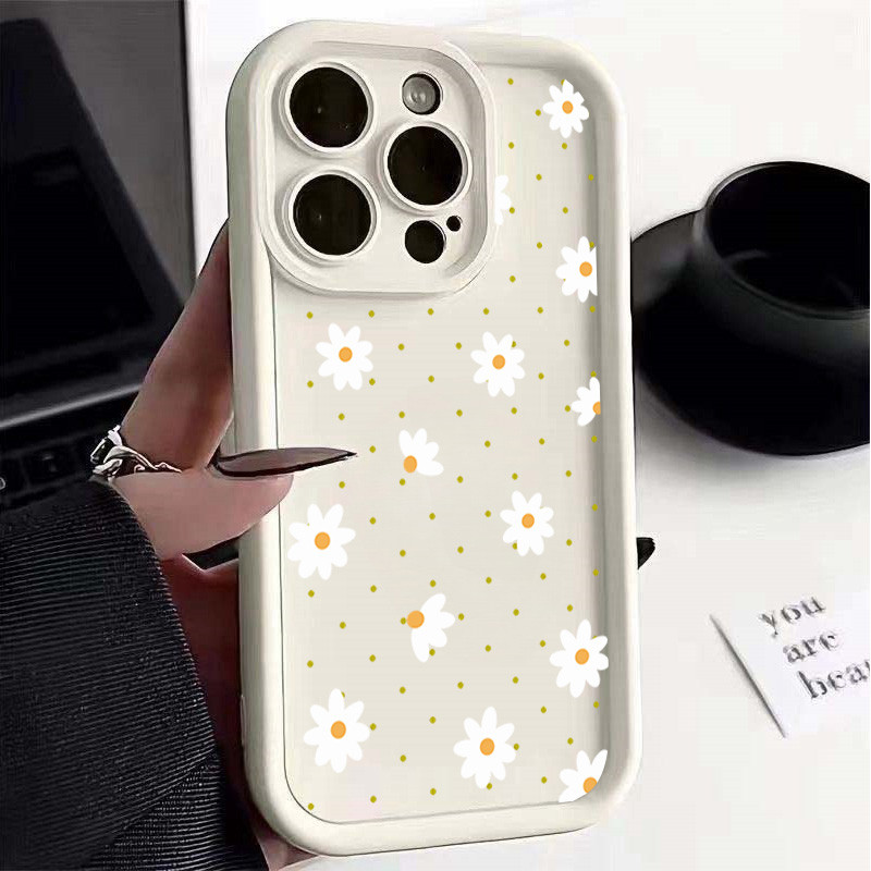 Ốp Lưng Cho Realme 15 11 8 14 13 12 Pro Plus 15T 5G 5 5s 6s 8i Note 50 C53 C51 C67 C63 C33 C35 C55 C21Y C25Y C15 C25 C21 C20 Vỏ Hoa Cúc Dễ Thương Bảo Vệ Camera Thiết Kế Mới