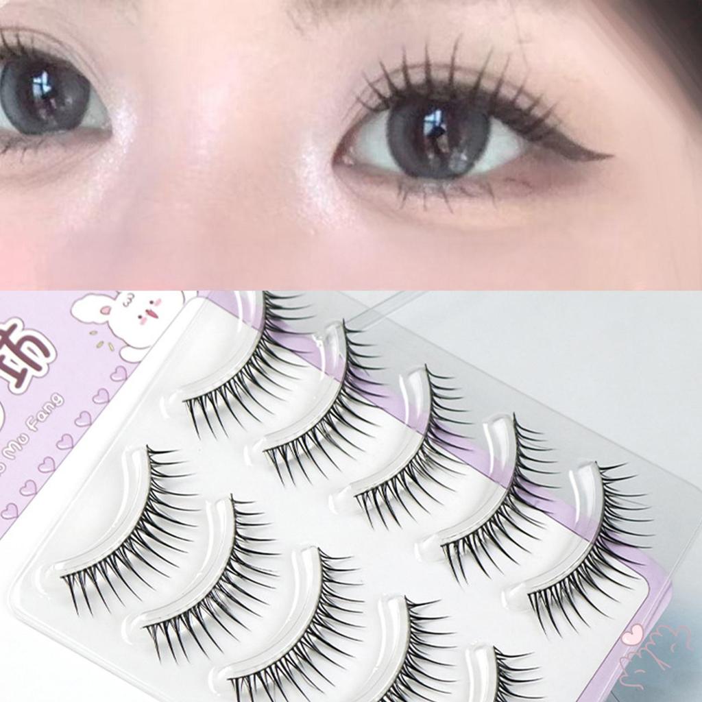 IOIIK 5 cặp-- Nhóm mi ướt của trẻ em Hàn Quốc Fairy - Một gốc cứng toàn bộ có thể được tái sử dụng - Những người mới đến Big Eye Doll Eyelash