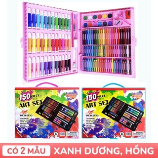 Bộ bút màu nước chuyên nghiệp dành cho học sinh, bộ sưu tập 150 cây bút chì màu và cọ vẽ cao cấp trong hộp quà tặng đẹp