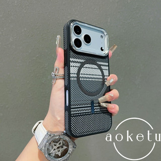 Miếng dán da họa tiết lưới thích hợp cho vỏ điện thoại iPhone 17 Pro, Apple 16 Promax niche 15 da toàn cạnh 14 vỏ bảo vệ từ tính 13 vỏ bảo vệ chống rơi 12 vỏ bảo vệ