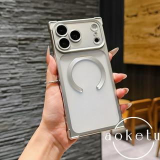 Ốp điện thoại từ tính mạ điện góc phải sang trọng phù hợp cho iPhone 13 14 15 16 17 Pro max vỏ mềm silicon chống rơi bốn góc