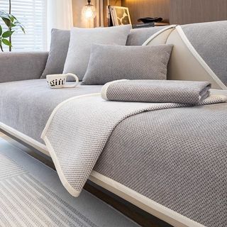 Hàng sẵn có Vận chuyển nhanh 110 * 280cm Màu xám đậm Thu đông Tenpi Sofa Đệm bốn mùa Đệm chống trượt đa năng Vỏ bọc tựa lưng Vỏ vải 2025 Phong cách mới Cảm giác cao cấp 01