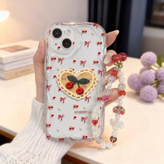 Ốp Xích Nơ Anh Đào Cho Infinix Smart 10 Plus 9 7 Hot 50 50i Tecno Spark 30C 10 20 Pro Spark Go 2025 2023 1 1s Dâu Ngọc Trai May Mắn Trong Suốt Vỏ Điện Thoại