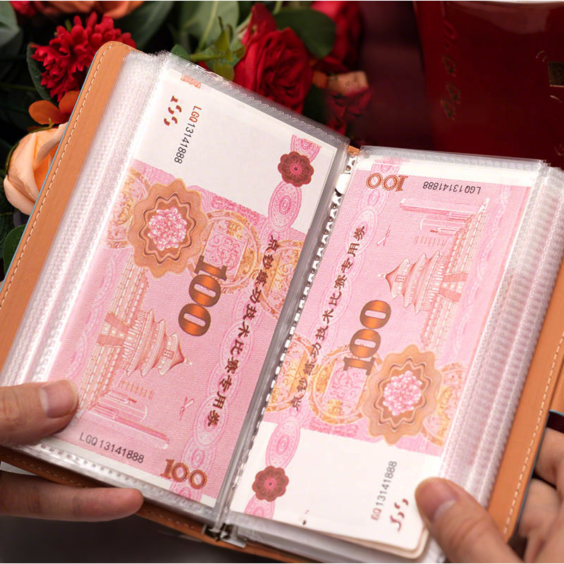 Sổ 100 Bao Thơ Tiết Kiệm | Da PU Kích Thước A6 | Ngăn Chứa Tiền Mặt | Thử Thách Tiết Kiệm