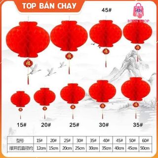[20 CÁI] Đèn lồng đỏ treo trang trí Tết, lồng đèn trang trí nhà cửa, lồng đèn nilong