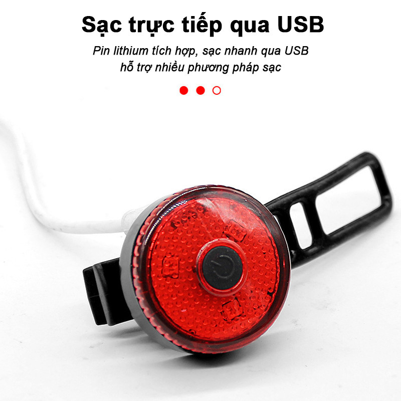 Đèn Xe Đạp LED Siêu Sáng - Sạc USB, Chống Nước IPX6, An Toàn Cho Đi Xe Ban Đêm, Dung lượng pin mạnh