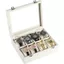WHX [Sẵn sàng] Hộp đồng hồ Flannel 4 bit / 8-bit Chống bụi Hộp lưu trữ trang sức chống ẩm bằng kính Sunroof Hộp sưu tập đồng hồ đeo tay Vòng đeo tay Hộp trưng bày đồng hồ