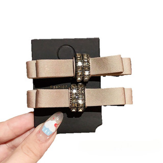Kẹp tóc thấp nhấp nháy kim cương giả, phong cách Hàn Quốc, satin handmade