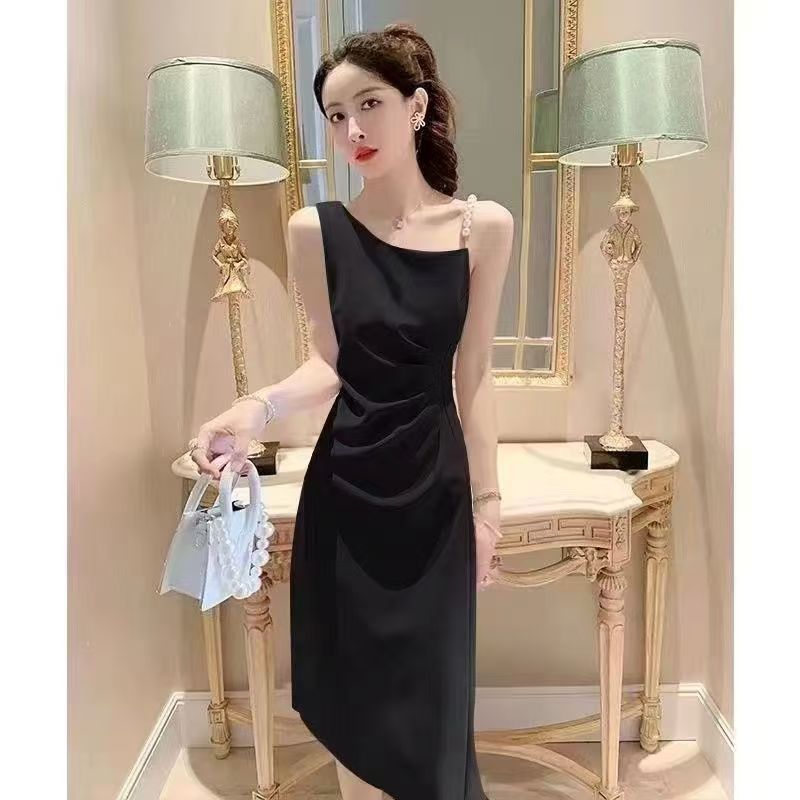 Đầm nữ thời trang, đầm gợi cảm mùa hè mới, phong cách Pháp, đầm dài tôn dáng và thon gọn.