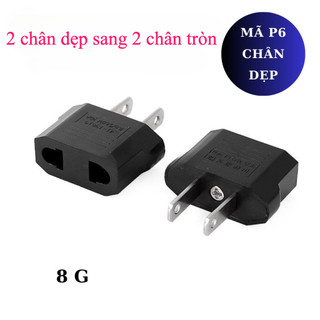 Ổ Chuyển Đổi Phích Cắm mã P6 Từ 2 Dẹt Chân Sang 2 Chân Tròn,Cục chuyển đổi đầu cắm điện 2 Chấu Nguồn 220V，Cho sạc điện t