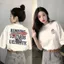 Quần áo cotton nguyên chất phong cách mới, cổ tròn, in chữ - Perfect cho học sinh mùa hè