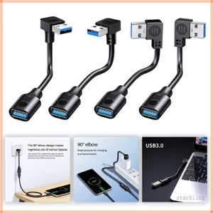 Ngôi Sao 90 Độ Góc Dây Dữ Liệu USB 3 0 Dây Nối Dài Tiết Kiệm Không Gian Cáp Sạc Cho Máy In Máy Ảnh Bàn Phím