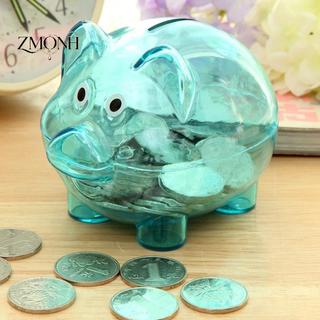 ZMONH Trong Suốt Lợn Đồ Chơi Quà Tặng Trẻ Em Tiền Xu Heo Đất Đạo Cụ Rõ Ràng Lợn Nhựa Heo Đất Đồng Xu Tiền Mặt Thu Thập Hộp Tiết Kiệm Không
