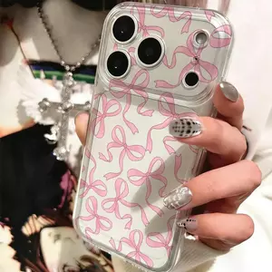 Kotak pelindung iPhone 17/16/15 dengan ikat leher, pelindung promaxcomel dan menggemaskan