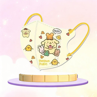 Khẩu trang 3D cho trẻ em với họa tiết Kuromi Sanrio hình gấu bông màu hồng, thiết kế thời trang phù hợp từ 4 đến 12 tuổi