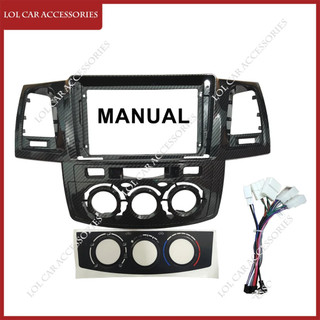 9 Inch Carbon Tìm Xe Toyota Fortuner Hilux Vigo 2009-2015 Đài Phát Thanh Ô Tô Android Stereo GPS 2 Din Đầu Đơn Vị Fascia Khung Bao