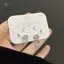 Hộp 6 cái bông tai hồng zircon hình trái tim và mây, style mặt trăngpunk ngọt ngào - Trang sức thời trang cho nữ
