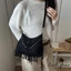 Túi đeo chéo tua rua Bohemian giả da lộn Vintage đinh tán có dây kéo Túi đeo vai