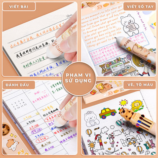 Bút Bi 10 Màu Gấu Trúc Dễ Thương – Bút Nhiều Màu Cute, Văn Phòng Phẩm Cho Học Sinh