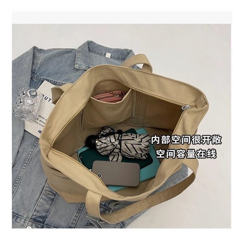 Thiết Kế Ban Đầu Nhật Bản Văn Học Hàn Quốc Đi Làm Dày Vải Vai Đơn Giản Thường Ngày Phù Hợp Với Học Sinh Túi Tote Dung Tích Lớn