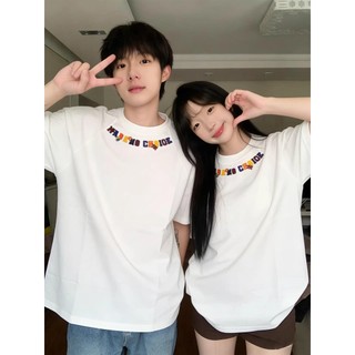 Áo thun nam ESEA phong cách retro Mỹ, họa tiết thêu trung tính, chất lượng cao