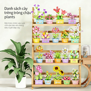 Đồ Chơi Lắp Ráp Cây Hoa Và Sen đá Mini,Set 12 Món,Lắp Ráp Dễ Dàng,Quà Tặng đồ Chơi Phát Triển Trí Tuệ Cho Trẻ Em