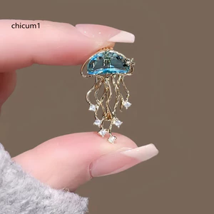 Trâm cài màu xanh thanh lịch - Phụ kiện thời trang cho áo khoác và túi khăn