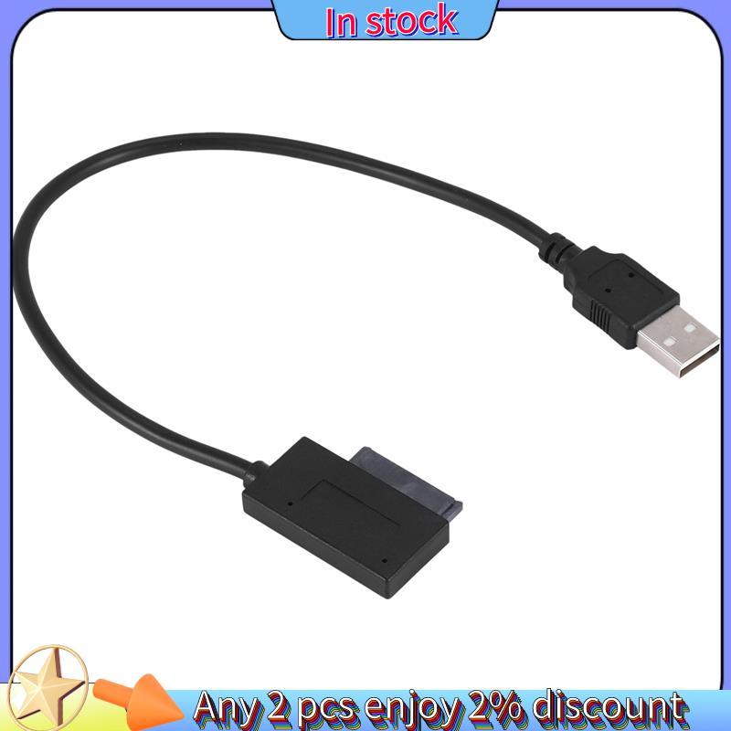 Còn hàng-USB Adapter PC 6P + 7P CD DVD Rom Sang USB 2.0 Bộ Chuyển Đổi Slimline 13 Pin Ổ Cáp Cho PC Laptop Notebook