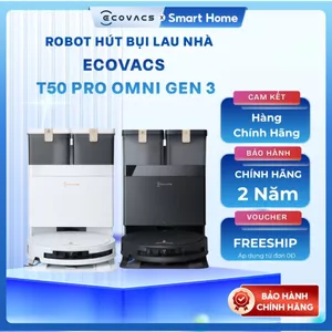 Robot hút bụi lau sàn Ecovacs T50S omni | T50 Pro Omni Gen 3 - lực hút 25000 Pa - Bảo hành chính hãng 24 tháng