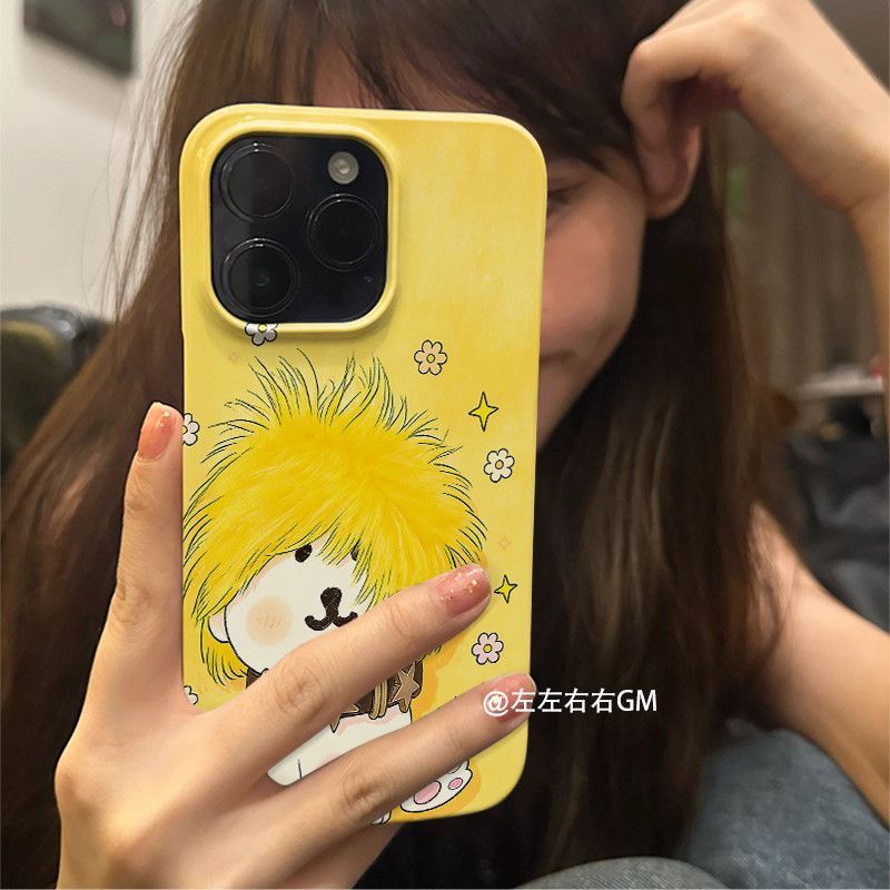 Ốp điện thoại hình chó tóc vàng lộn xộn QYJS Vỏ cứng thích hợp cho IPhone 16 15 14 13 ProMax 12 PRO 11 7 8 PLUS 17 AIR XR XSMAX Phim Vỏ cứng bán chạy