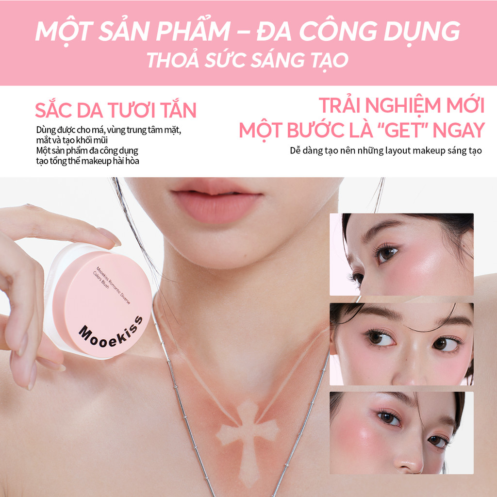 [LIVE Combo 2] Combo 2 Má Hồng Mooekiss, Mịn Nhẹ, Dễ Tán, Lâu Trôi, Màu Tự Nhiên 5gx2