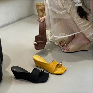 Giày Cao Gót Nữ Mũi Vuông Dày Gót Slip-On Thời Trang