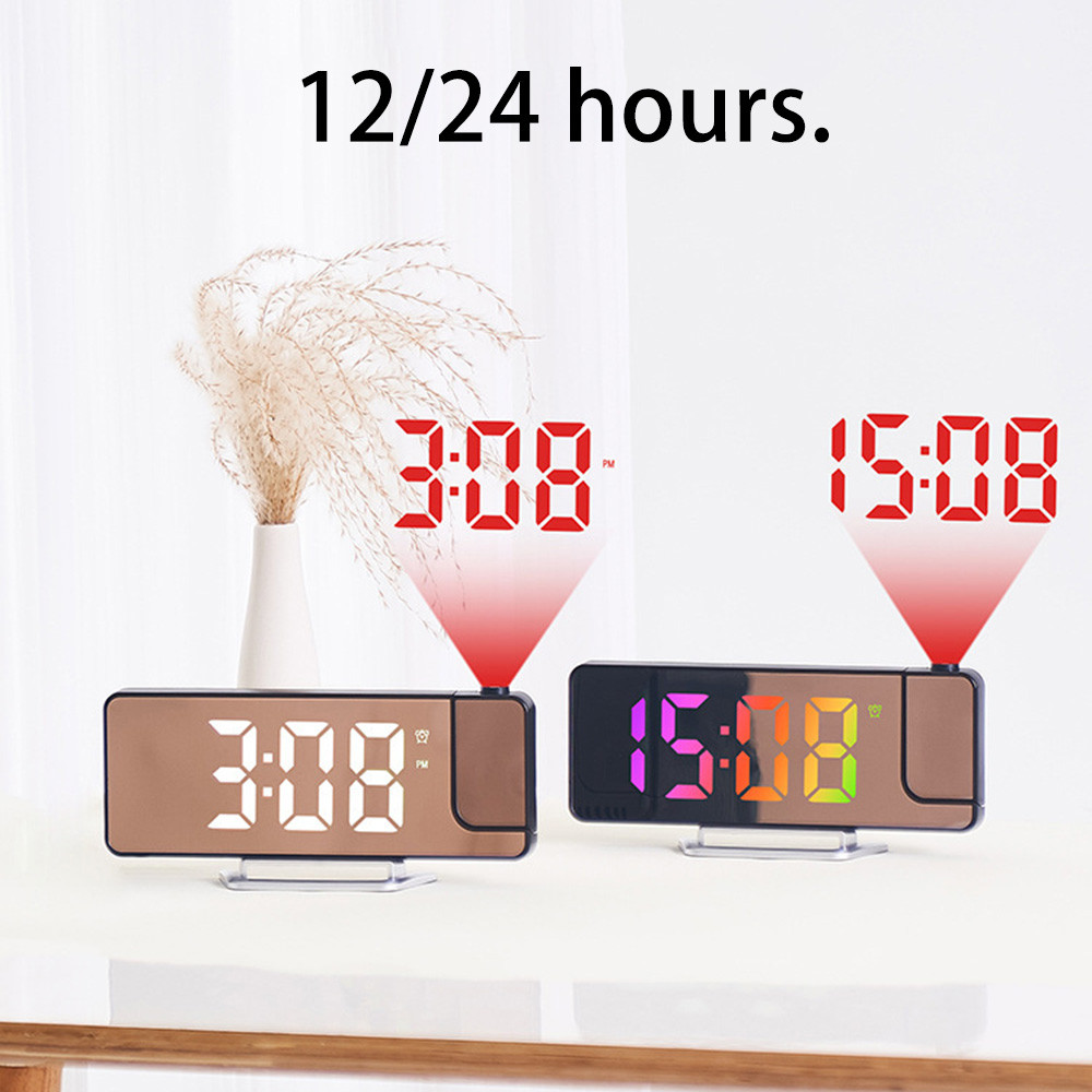 Ngày / Hiển Thị Nhiệt Độ Chiếu Đồng Hồ Báo Thức Độ Sáng Có Thể Điều Chỉnh 12 / 24H Máy Chiếu Trần Đồng Hồ 180° Chiếu xoay
