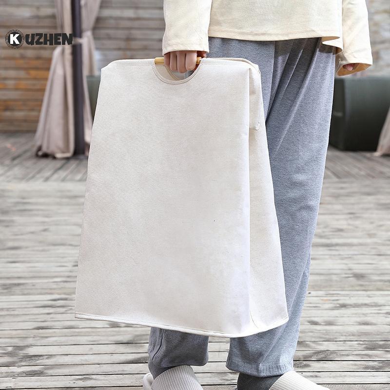 KUZHEN Giỏ Giặt Chống Thấm Nước Vải Lanh Cotton Bẩn Quần Áo Giỏ Giặt Người Tổ Chức Có Thể Gập Lại Đồ lặt vặt Túi Bảo Quản Gấp Hamper HOT