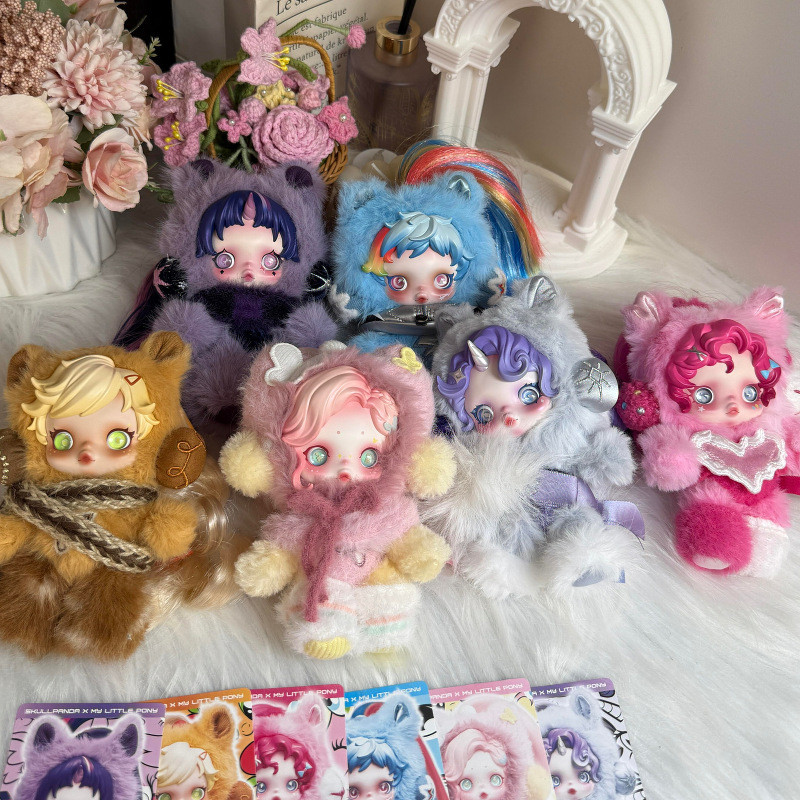 BH2 SKULLPANDA x My Little Pony Series Plushie Đồ chơi hợp thời trang dễ thương Vinyl Hộp mù sang trọng Túi búp bê Charm HB2