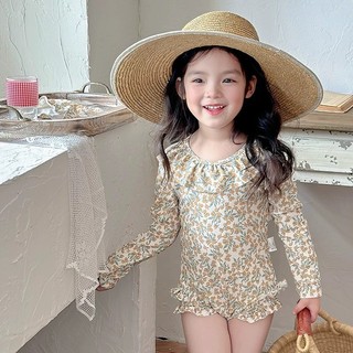 Hàng sẵn Bộ đồ bơi trẻ em phong cách mới Kem chống nắng dài tay cho bé gái Đồ bơi một mảnh khô nhanh Đồ bơi cho bé cao cấp