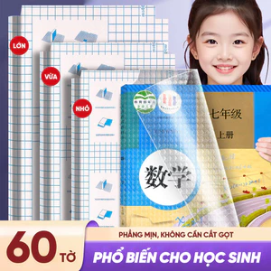 Bọc Sách Vở 3 Kích Cỡ Trong Suốt, Decal Dễ Bọc Chống Nước, Siêu Bền Cho Mọi Loại Sách Giáo Khoa