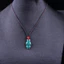 Mặt dây chuyền thỏ ngọc A đích thực - Khắc Icy Jadeite - Dây bện hạt đỏ - Phụ kiện DIY Unisex - Chiều dài có thể điều chỉnh (51-80cm) - Đủ điều kiện cho đám cưới