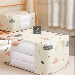 Túi đựng quần áo dung tích lớn có tay cầm gia cố, thích hợp để chăn, có thể gập lại