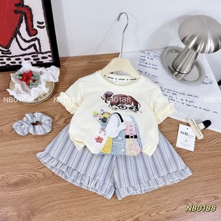 10-30kg Set cô gái trắng đen mix quần kẻ NB